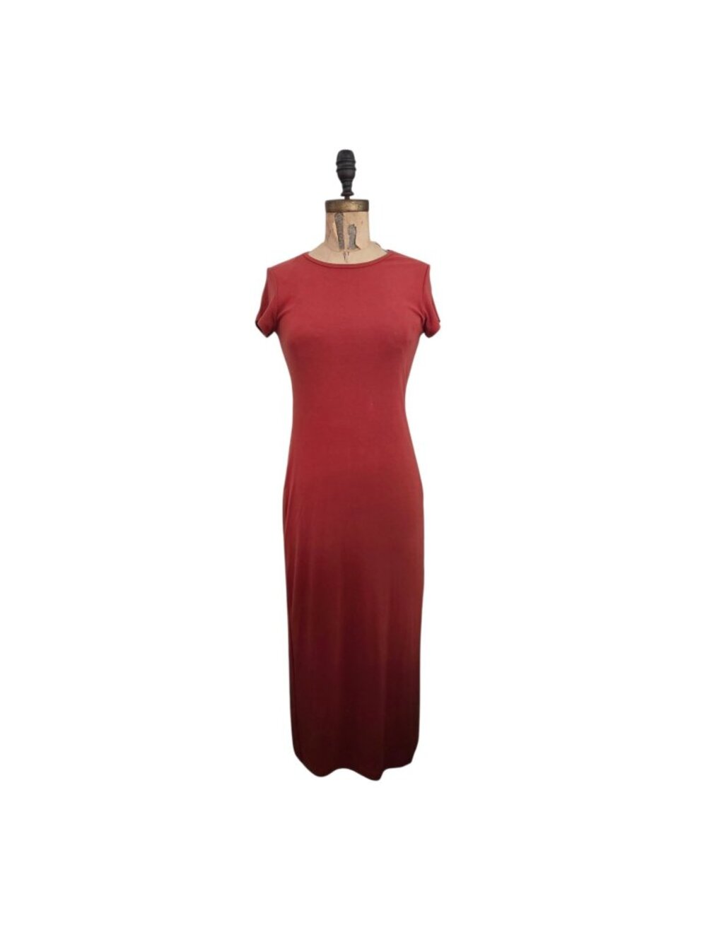 Free People Beach Good Feels Slim Midi Dress Burnt Orange S